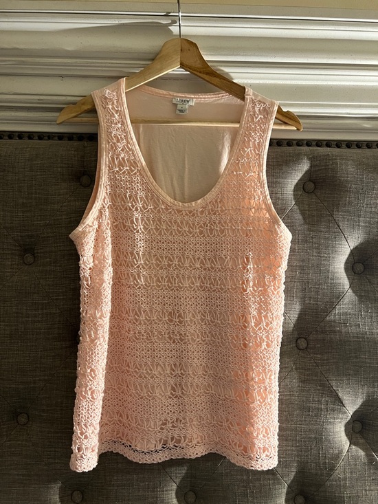 J. Crew Tops - J. CREW Soft Blush Crochet Tank -Small